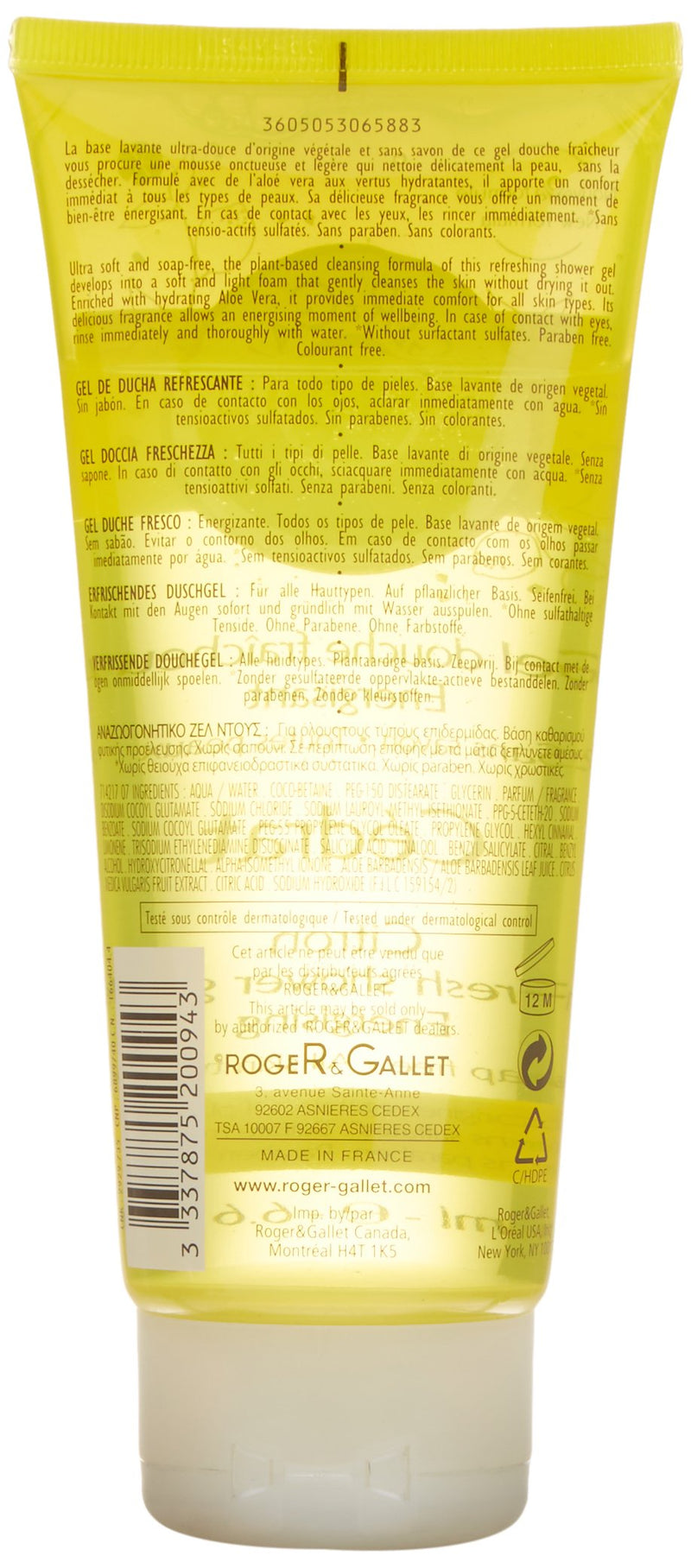 Roger & Gallet - Cedrat (Citron) Fresh Shower Gel 200ml/6.6oz