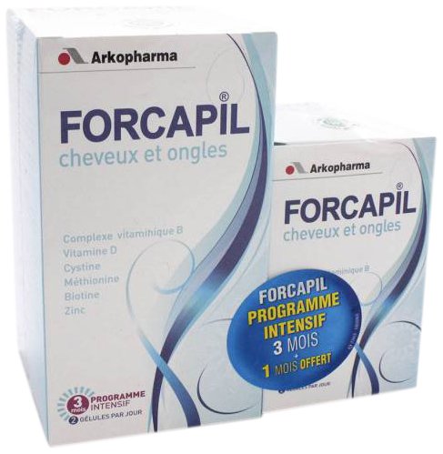 Arkopharma Forcapil Vitamins for Hair Loss, Volumizing, and Nails 180 Caps+ 60 Caps for Free