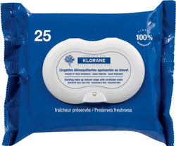 Klorane Soothing make-up remover wipes with cornflower - 25 ct