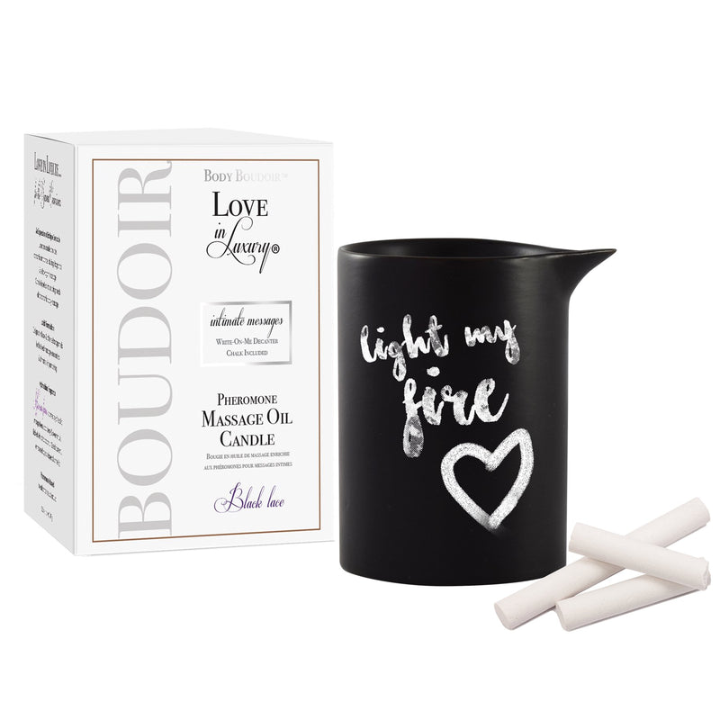 Love in Luxury Pheromone Massage Oil Candle (Black Lace)
