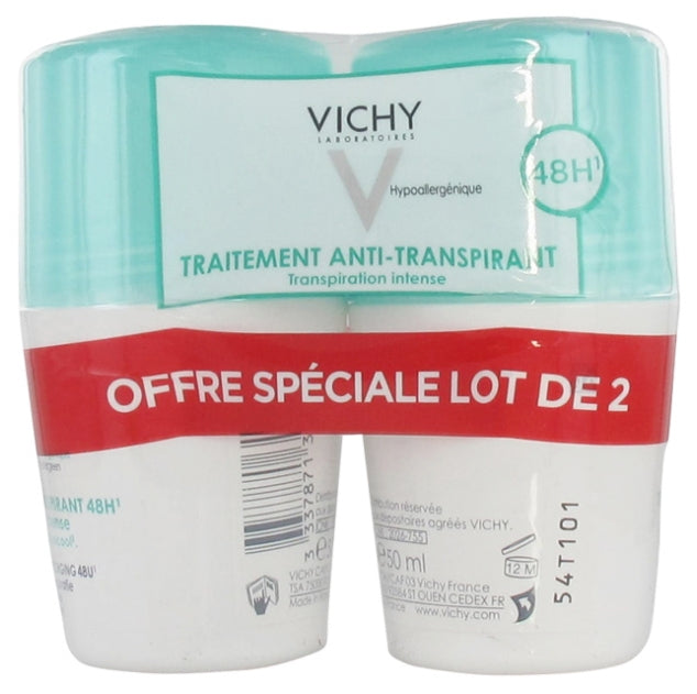 Vichy 48H Intensive Anti-perspirant Deodorant Roll-on 2 x 50ml